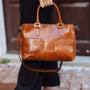 leather bag, handmade leather bag, handbag, woman leather bag, elegant leather bag, made in Italy handbag zdjęcie 2