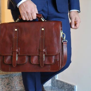 Porte-documents en cuir, porte-documents en cuir marron, porte-documents en cuir pour homme, sac pour ordinateur portable, sac en cuir, cadeau pour lui, sac à bandoulière, porte-documents pour homme