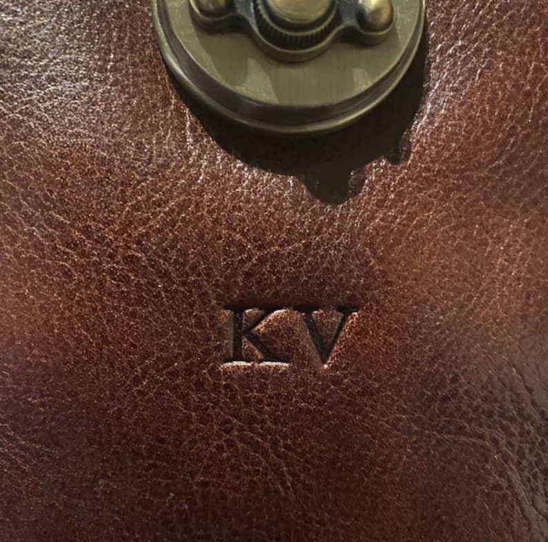 Custom Engraving on Leather Bags personalize Initials on Bags Etsy