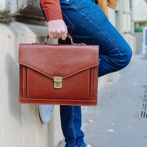 Maletín de cuero, maletín de cuero negro, maletín de cuero para hombre, bolso para portátil, bolso de cuero, regalo para él, bolso de hombro, maletín para hombre