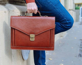 Leather Briefcase,Black Leather Briefcase, Mens Leather Briefcase, Laptop Bag, Leather bag, Gift for Him, Shoulder Bag, Mens Briefcase