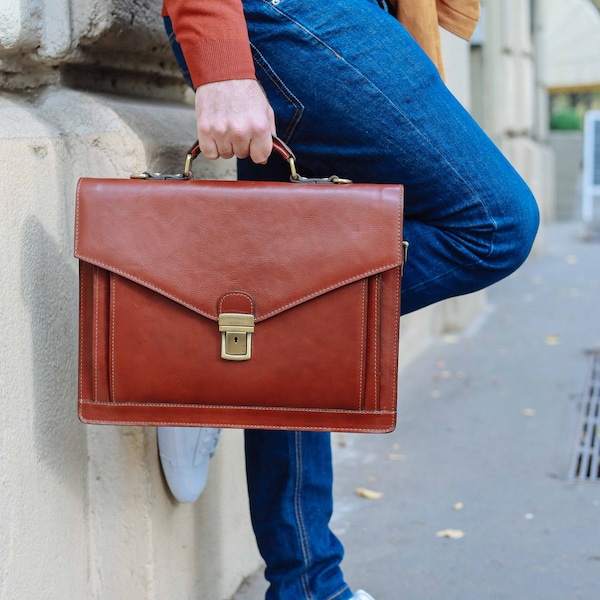 Leather Briefcase,Black Leather Briefcase, Mens Leather Briefcase, Laptop Bag, Leather bag, Gift for Him, Shoulder Bag, Mens Briefcase