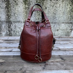 leather bag, handmade leather bag, handbag, woman leather bag, elegant leather bag, made in Italy handbag image 4