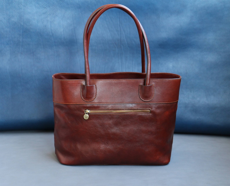 leather bag, handmade leather bag, handbag, woman leather bag, elegant leather bag, made in Italy handbag image 6