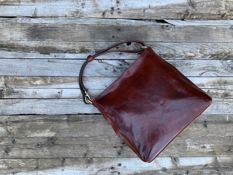 leather bag, handmade leather bag, handbag, woman leather bag, elegant leather bag, made in Italy handbag image 8