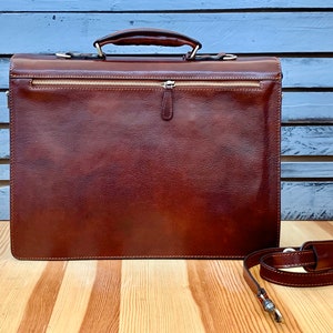 Leather Briefcase,Brown Leather Briefcase, Mens Leather Briefcase, Laptop Bag, Leather bag, Gift for Him, Shoulder Bag, Mens Briefcase image 7