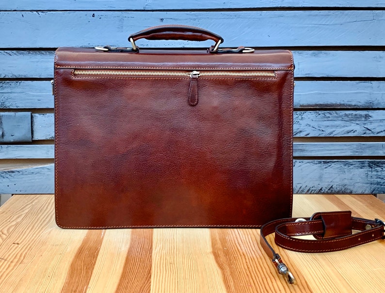 Leather Briefcase,Brown Leather Briefcase, Mens Leather Briefcase, Laptop Bag, Leather bag, Gift for Him, Shoulder Bag, Mens Briefcase image 7