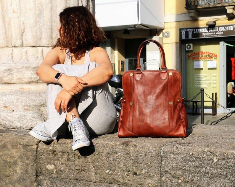 sac en cuir, sac en cuir fait main, sac à main, sac en cuir pour femme, sac en cuir élégant, sac à main fabriqué en Italie image 1
