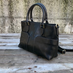 leather bag, handmade leather bag, handbag, woman leather bag, elegant leather bag, made in Italy handbag 画像 2