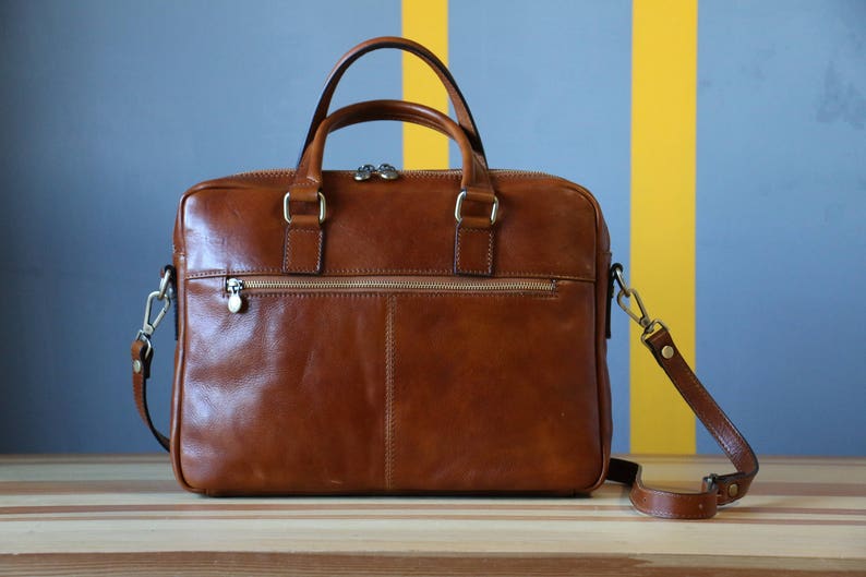 Leather Briefcase,Brown Leather Briefcase, Men Leather Briefcase, Laptop Bag, Leather bag, Gift for Him, Shoulder Bag, Men Briefcase zdjęcie 7