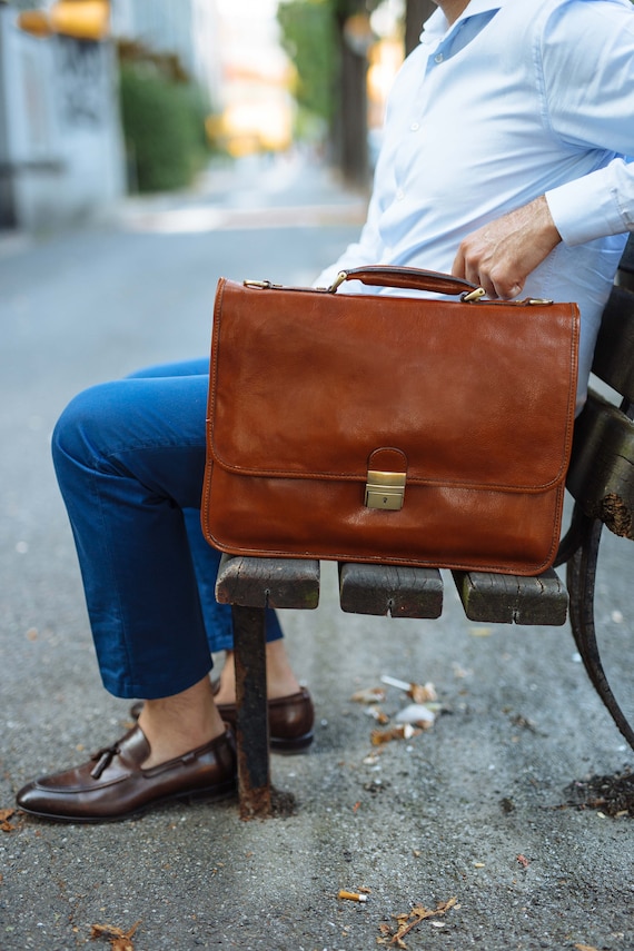Männer aktentasche leder Clearance