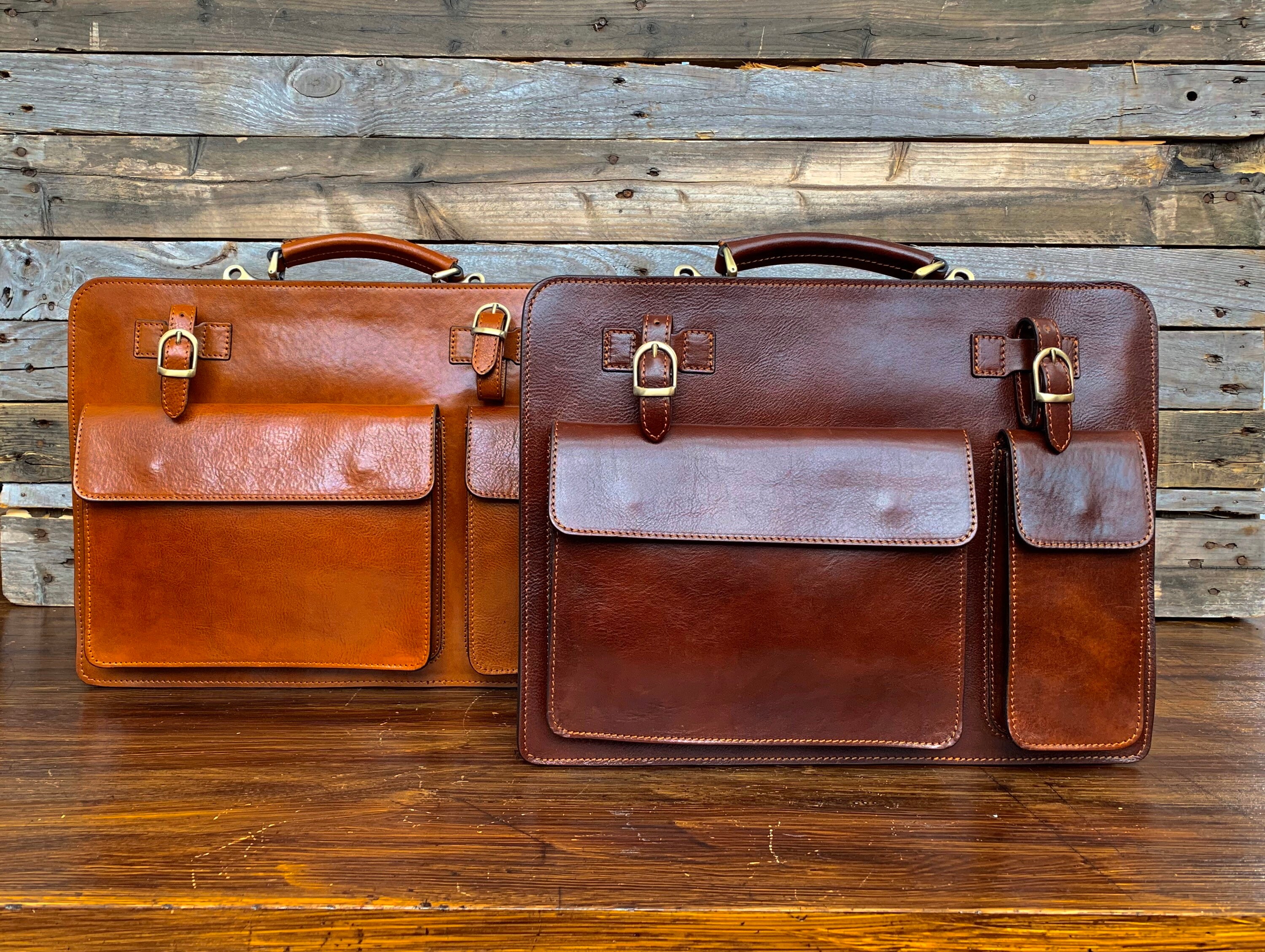 Leather Briefcasebrown Leather Briefcase Mens Leather Etsy