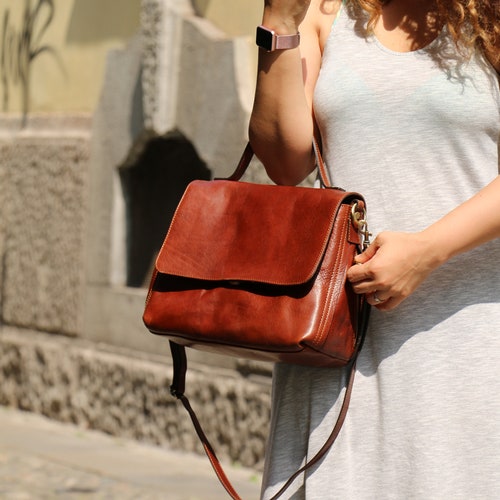 Crossbody Leather Bag Bucket Bag Small Leather Purse | Etsy UK