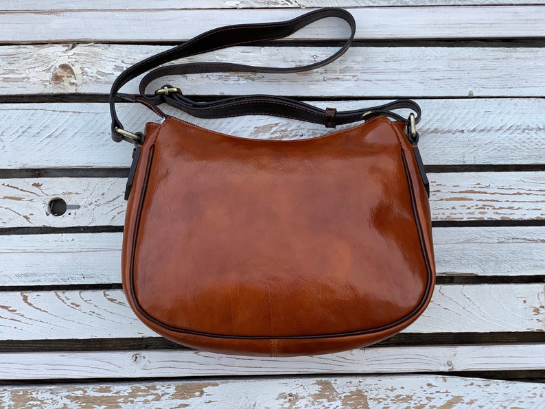 leather bag, handmade leather bag, handbag, woman leather bag, elegant leather bag, made in Italy handbag,messenger bag,cross body bag image 4