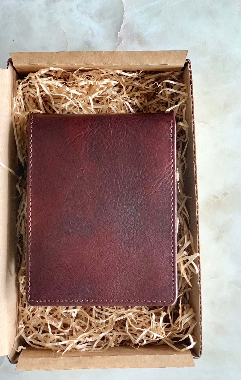 Portefeuille bifold brun, portefeuille en cuir pour hommes, portefeuille en cuir, portefeuille personnalisé, portefeuille monogrammé, portefeuille cadeau génial, portefeuille fait à la main image 6