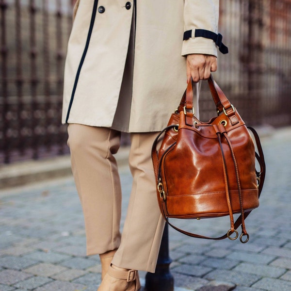 leren tas, handgemaakte leren tas, handtas, leren damestas, elegante leren tas, handtas gemaakt in Italië