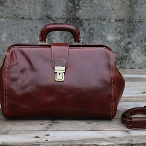 Leder Arzttasche, Arzttasche für Frauen, große Arzttasche aus Leder, große Arzttasche aus Leder, große Arzttasche, Tasche mit oberem Griff, Geschenk für ihn
