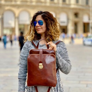 Zaino in pelle, zaino fatto a mano, borsa in pelle, zaino in pelle, zaino vintage, zaino, zaino da donna immagine 7