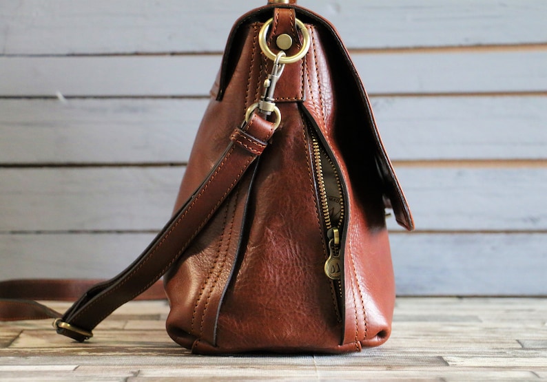 leather bag, handmade leather bag, handbag, woman leather bag, elegant leather bag, made in Italy handbag image 5