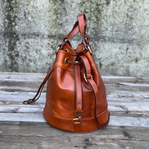 leather bag, handmade leather bag, handbag, woman leather bag, elegant leather bag, made in Italy handbag image 5