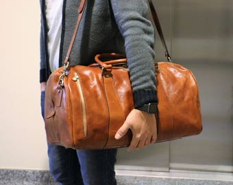 Large Leather Travel Bag,Leather Duffel Bag,Weekender bag,Duffel Bag,Leather overnight bag,Cabin Travel Bag,Brown duffel,Gym Bag