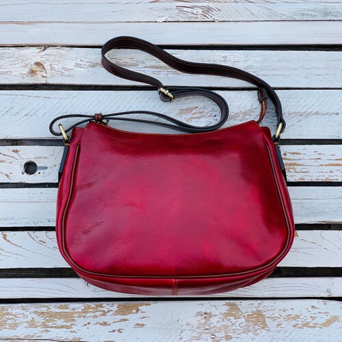 Red leather bag, handmade leather bag, handbag, woman leather bag, elegant 2024 leather bag, made in Italy handbag,messenger bag,cross body bag