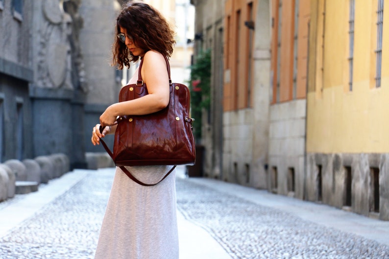 sac en cuir, sac en cuir fait main, sac à main, sac en cuir pour femme, sac en cuir élégant, sac à main fabriqué en Italie image 5
