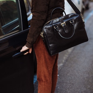 Porte-documents en cuir, porte-documents en cuir bicolore, porte-documents en cuir pour hommes, sac pour ordinateur portable, sac en cuir, cadeau pour lui, sac à bandoulière, porte-documents pour hommes