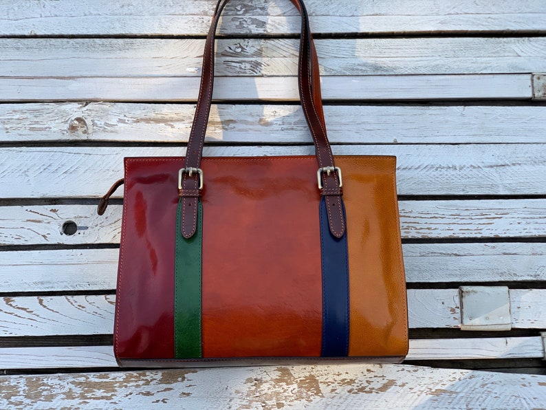 Leather handbad, Handmade Bag,multicolor Leather Bag, Leather women's bag, everyday bag,Womens handbag image 4