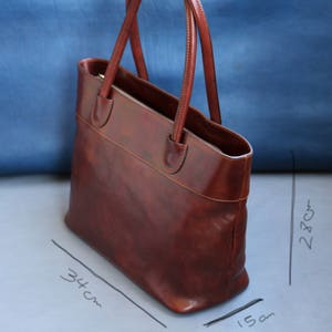 leather bag, handmade leather bag, handbag, woman leather bag, elegant leather bag, made in Italy handbag image 8