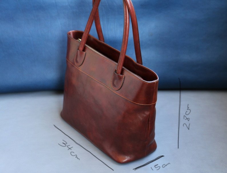 leather bag, handmade leather bag, handbag, woman leather bag, elegant leather bag, made in Italy handbag image 8