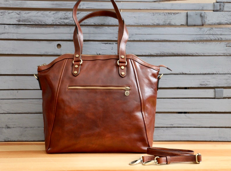 leather bag, handmade leather bag, handbag, woman leather bag, elegant leather bag, made in Italy handbag image 5