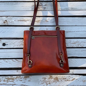 leather handbag,leather backpack,multicolor leather bag, handmade woman bag, handmade leather bag, everyday bag, backpack. image 5