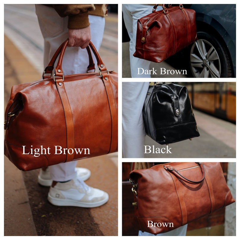Leather Travel Bag,Leather Duffel Bag,Weekender bag,Duffel Bag,Leather overnight bag,Cabin Travel Bag,Brown duffel,Gym Bag image 7