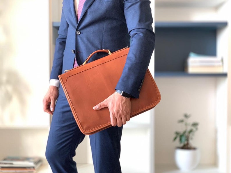 Leather Briefcase,Brown Leather Briefcase Leather bag Mens Briefcase Laptop Bag Shoulder Bag Gift for Him Mens Leather Briefcase