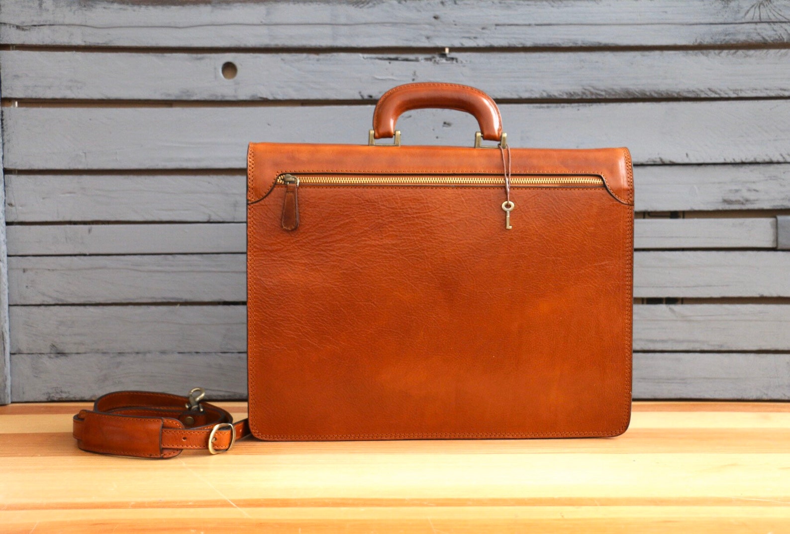 Leather Briefcasebrown Leather Briefcase Men Leather Etsy