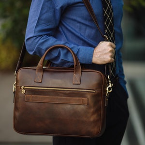 Leather Briefcase,brown Leather Briefcase, Men Leather Briefcase ...