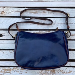 Blue leather bag, handmade leather bag, handbag, woman leather bag, elegant leather bag, made in Italy handbag,messenger bag,cross body bag image 4