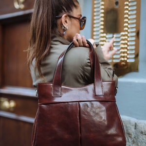 Leather tote bag, handmade bag, leather bag,leather shoulder bag, tote, large tote bag, tote bag, handbag image 3