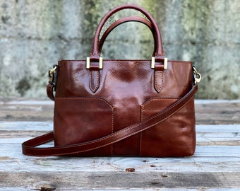 leather bag, handmade leather bag, handbag, woman leather bag, elegant leather bag, made in Italy handbag