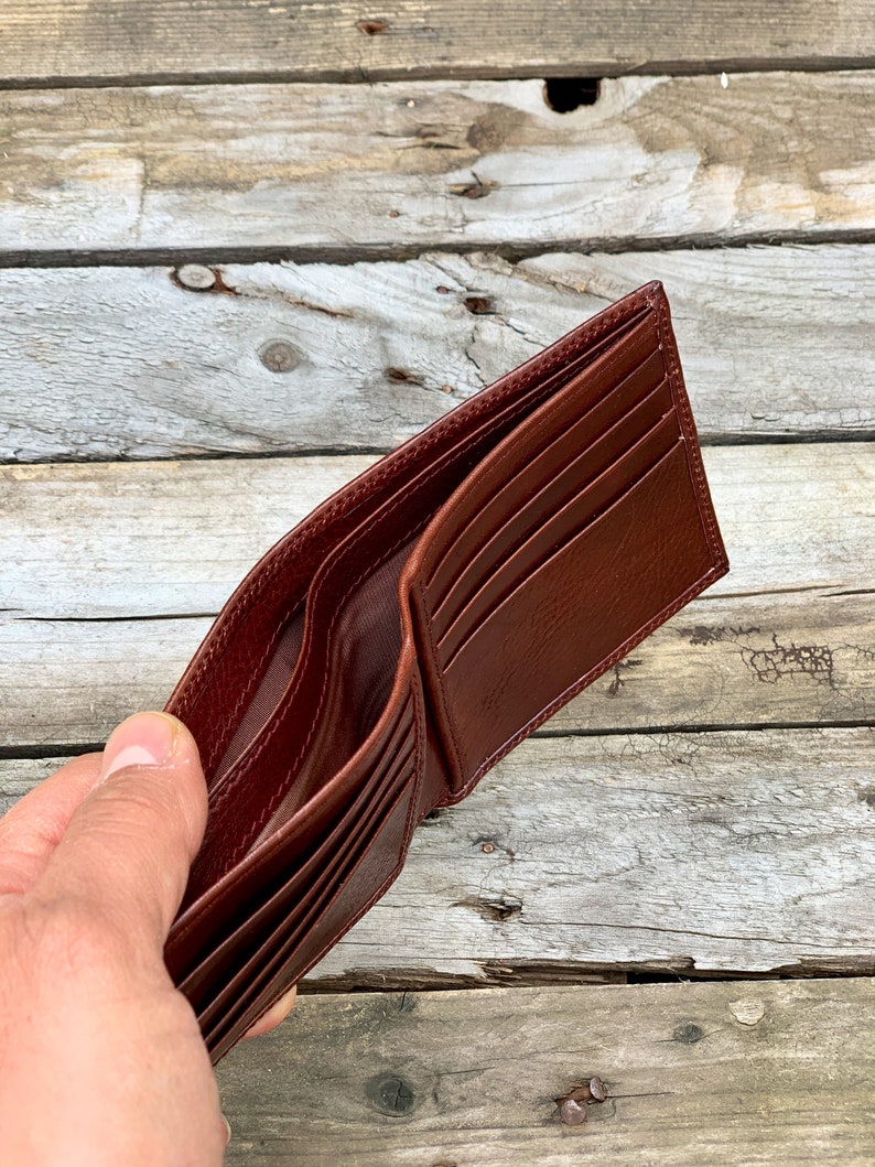 Brown Bifold Wallet, men leather wallet, Leather wallet, Personalized wallet, Monogrammed wallet, Awesome gift wallet, handmade wallet image 2