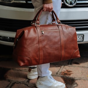 Leather Travel Bag,Leather Duffel Bag,Weekender bag,Duffel Bag,Leather overnight bag,Cabin Travel Bag,Brown duffel,Gym Bag image 1