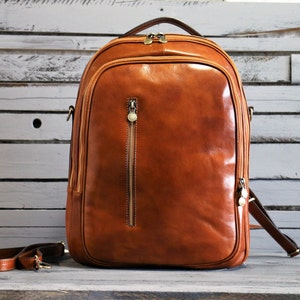 Sac à dos pour homme, sac à dos en cuir, sac en cuir, sac à dos en cuir, sac à dos de voyage, sac à dos marron, sac à dos pour ordinateur portable