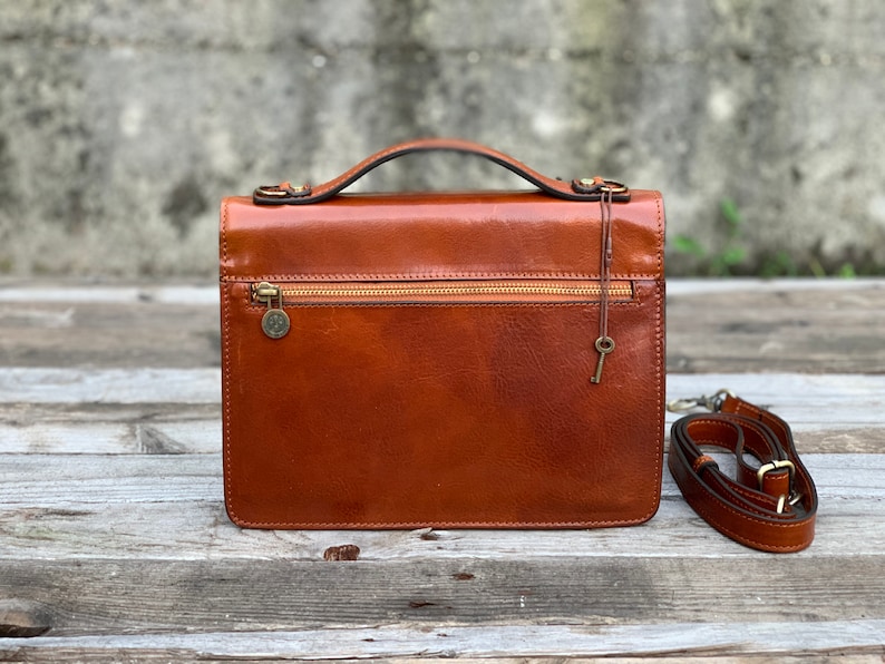 Leather organizer, leather bag, handmade leather bag, handbag, men leather bag, elegant leather bag, made in Italy handbag image 6