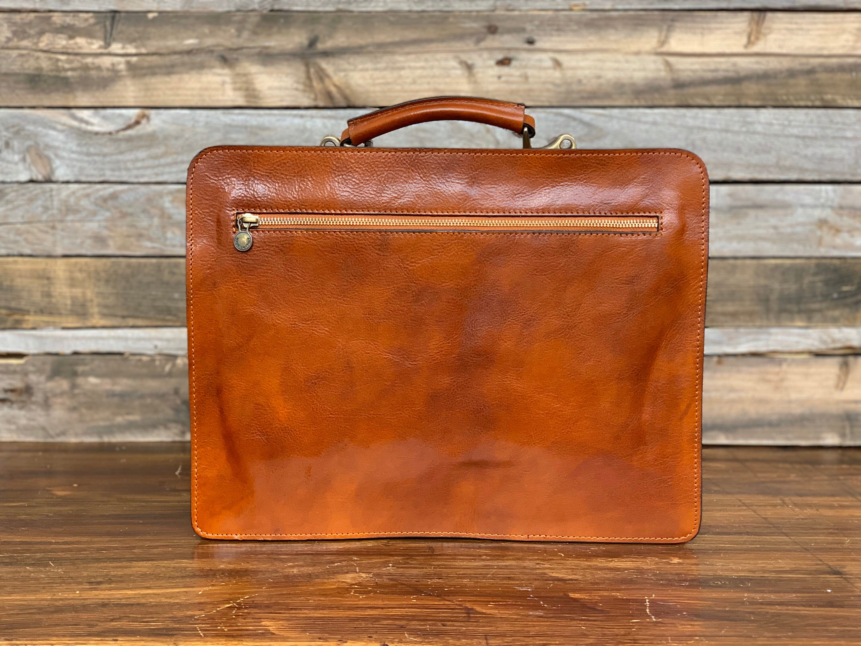 Leather Briefcasebrown Leather Briefcase Mens Leather Etsy