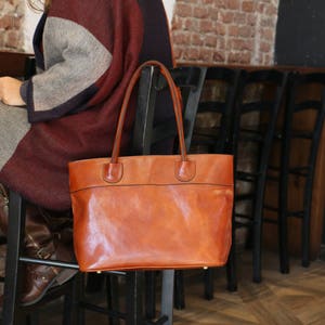 Ledertasche, handgefertigte Ledertasche, Handtasche, Damen-Ledertasche, elegante Ledertasche, hergestellt in Italien Handtasche Bild 3