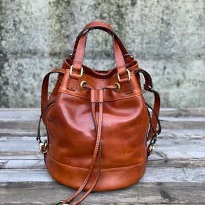 leather bag, handmade leather bag, handbag, woman leather bag, elegant leather bag, made in Italy handbag image 4