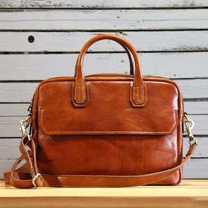 Porte-documents en cuir, porte-documents en cuir marron, porte-documents en cuir pour homme, sac pour ordinateur portable, sac en cuir, cadeau pour lui, sac à bandoulière, porte-documents pour homme