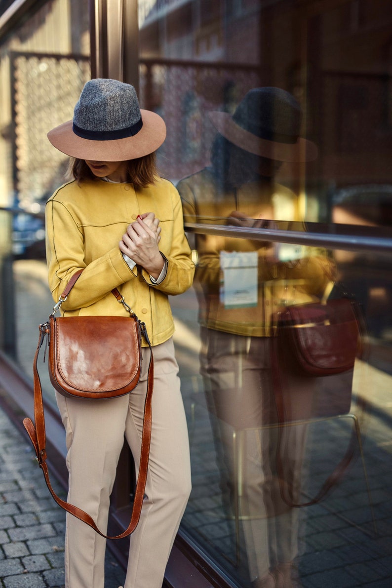 sac en cuir, sac en cuir fait main, sac à main, sac en cuir pour femme, sac en cuir élégant, sac à main fabriqué en Italie, sac de messager, sac à bandoulière image 3