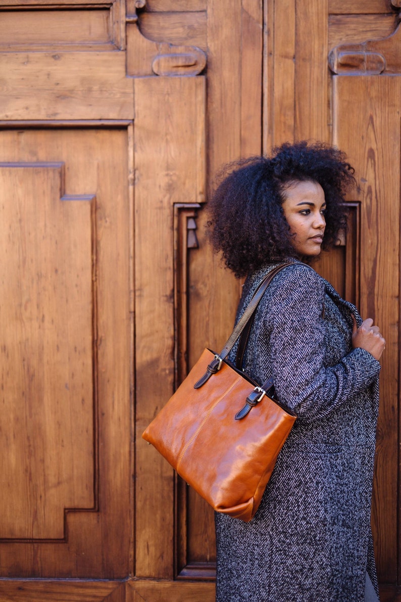 Leather handbad, Handmade Bag, Brown Leather Bag, Leather women's bag, everyday bag,Womens handbag image 1